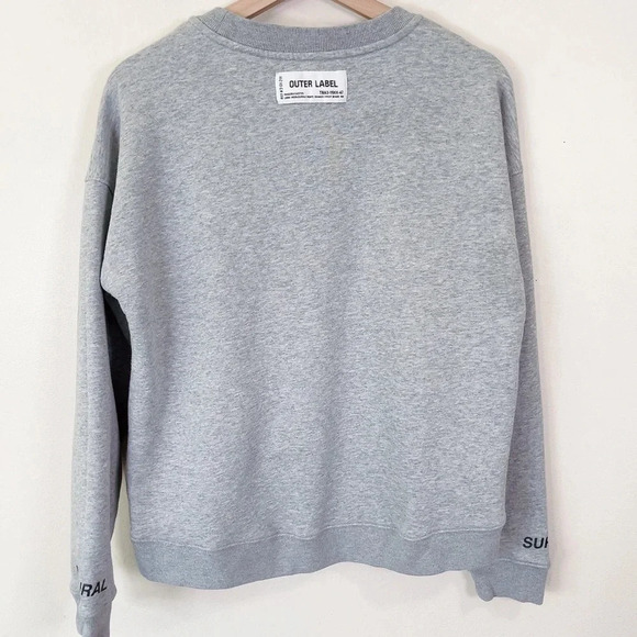 Aritzia TNA Logo Front Gray  Crew Neck Sweater - Picture 16 of 16
